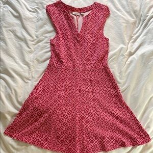 NY & Co. Red Geo Patterned Dress - Medium